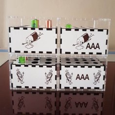 Laser Cut Battery Holder Free Vector