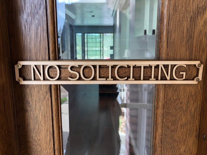 Laser Cut No Soliciting Sign DXF File