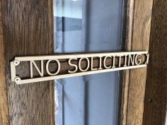 Laser Cut No Soliciting Sign DXF File