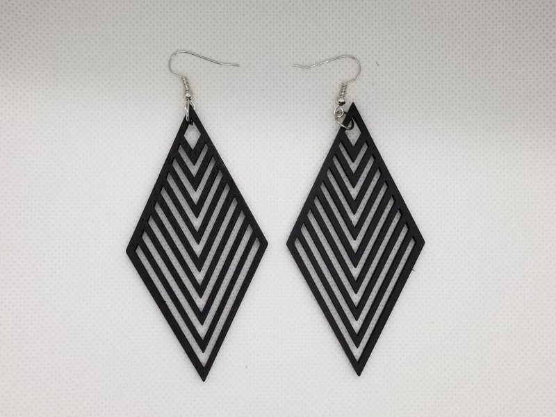 Laser Cut Diamond Shaped Earrings