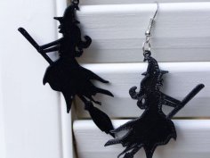 Witch Halloween Earrings 3D Printer Model