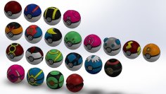 In-Game Pokéball Collection 3D Printer Model