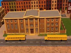 School (pt.1 Of 2) – Main Building (z-scale) 3D Printer Model