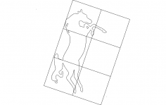 Horse Inside Frame dxf File