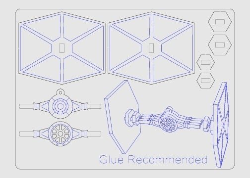 Laser Cut TIE Fighter Ornament Card