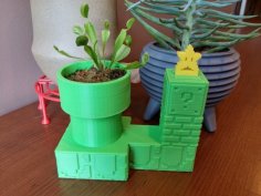 Venus Fly Trap Super Mario Warp Pipe Self Watering Planter 3D Printer Model