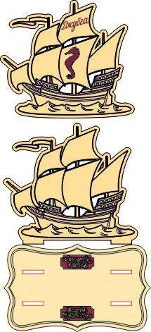 Sailing Pirate Ship Laser Cut Free Vector