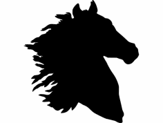 Archivo dxf de silueta de cabeza de caballo