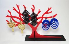 Laser Cut  Jewellery Tree Shaped Stand And Jewellery Made Of Acrylic