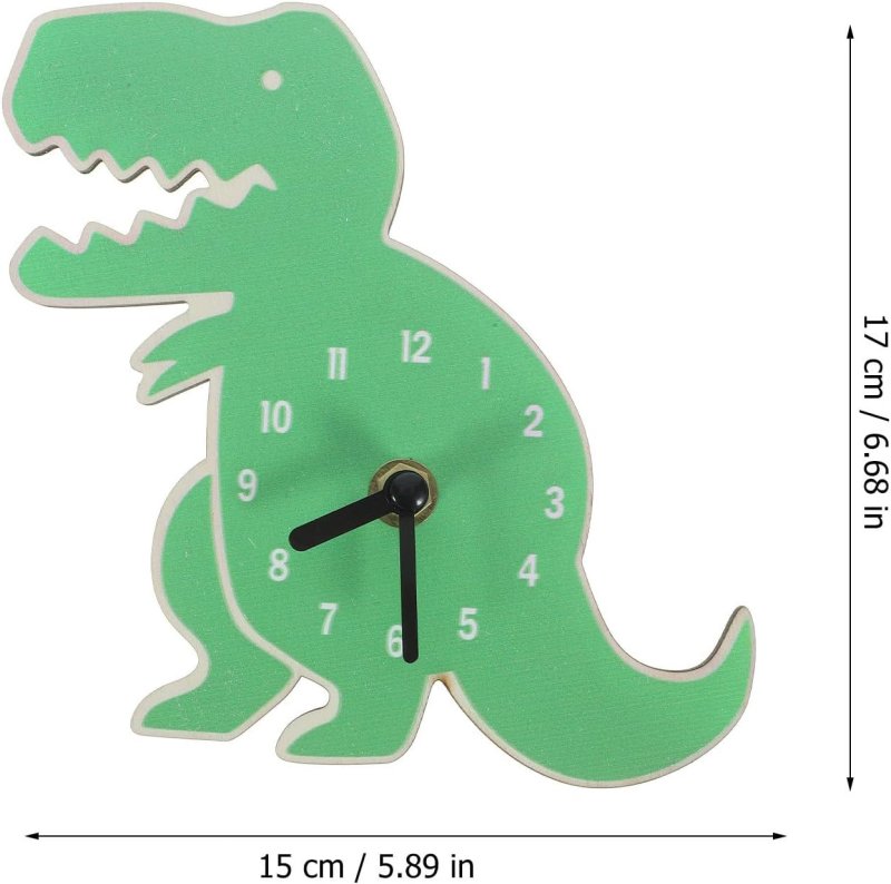 Laser Cut Dinosaur Clock Kids Room Clock Cute Decorative Wall Clock