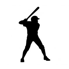 لاعب بيسبول صورة ظلية ملف dxf