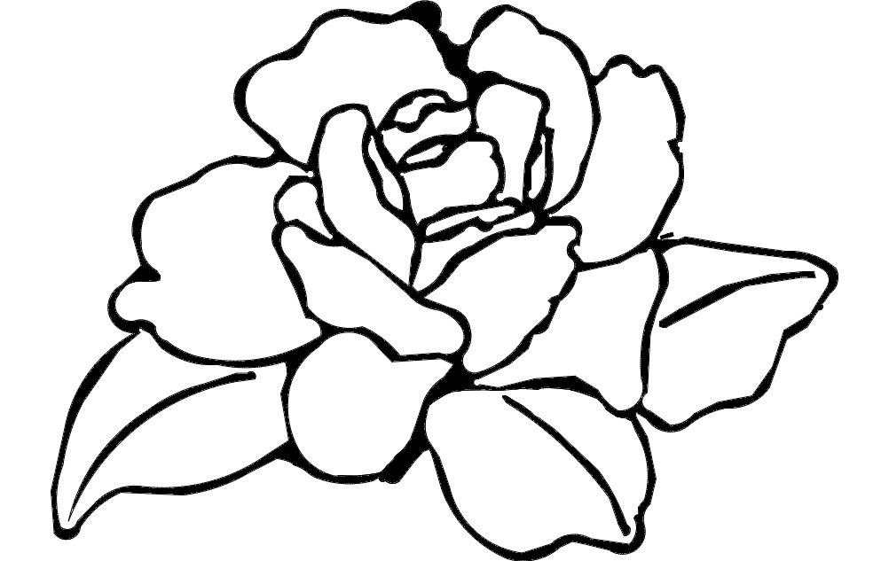 Fleur Rose fichier dxf