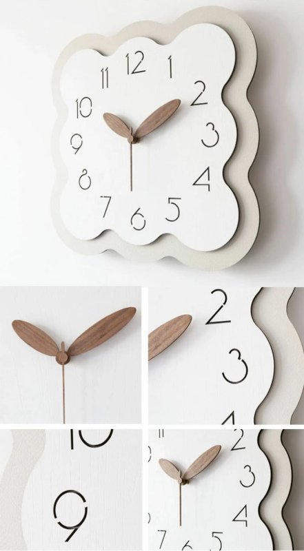 Laser Cut Stylish Wooden Wall Clock Modern Nordic Style Wall Clock