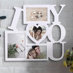 Laser Cut I Love You Photo Frame Romantic Collage Frame