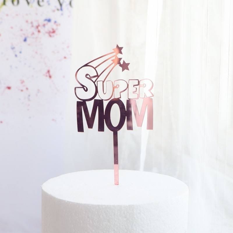 Laser Cut Super Mom Cake Topper – Mothers Day Cake Topper