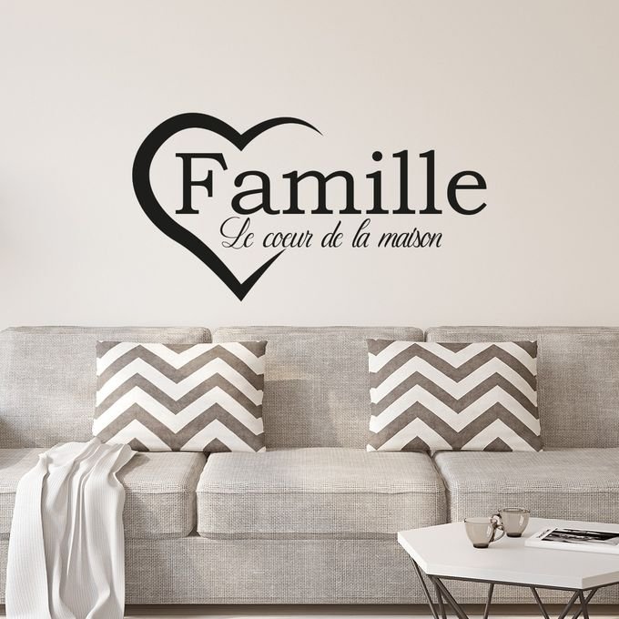 Laser Cut Family Wall Decor Fashion French Text