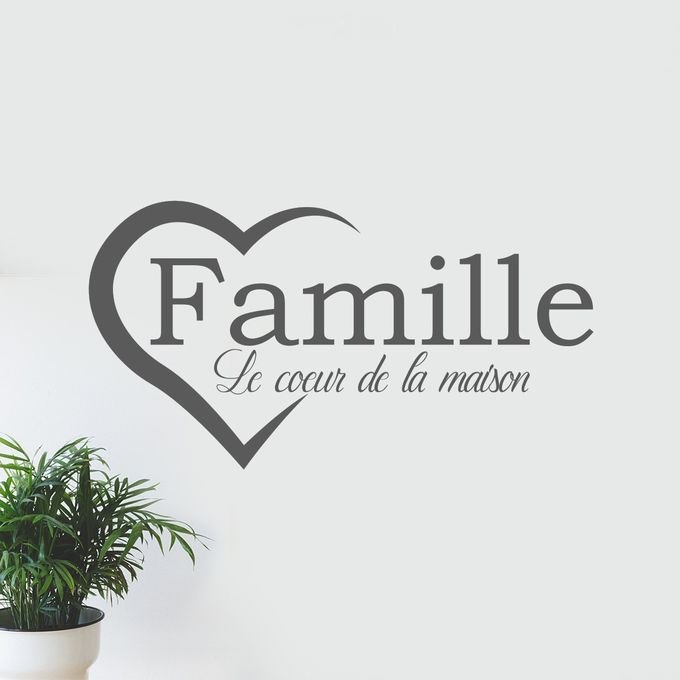 Laser Cut Family Wall Decor Fashion French Text
