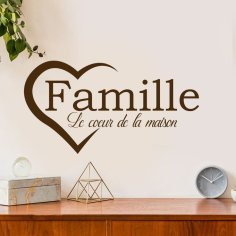 Laser Cut Family Wall Decor Fashion French Text