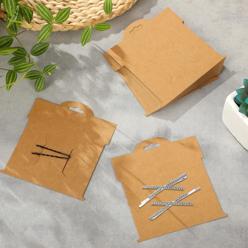 Laser Cut Hair Clip Display Cards Kraft Hair Bow Holder Cards