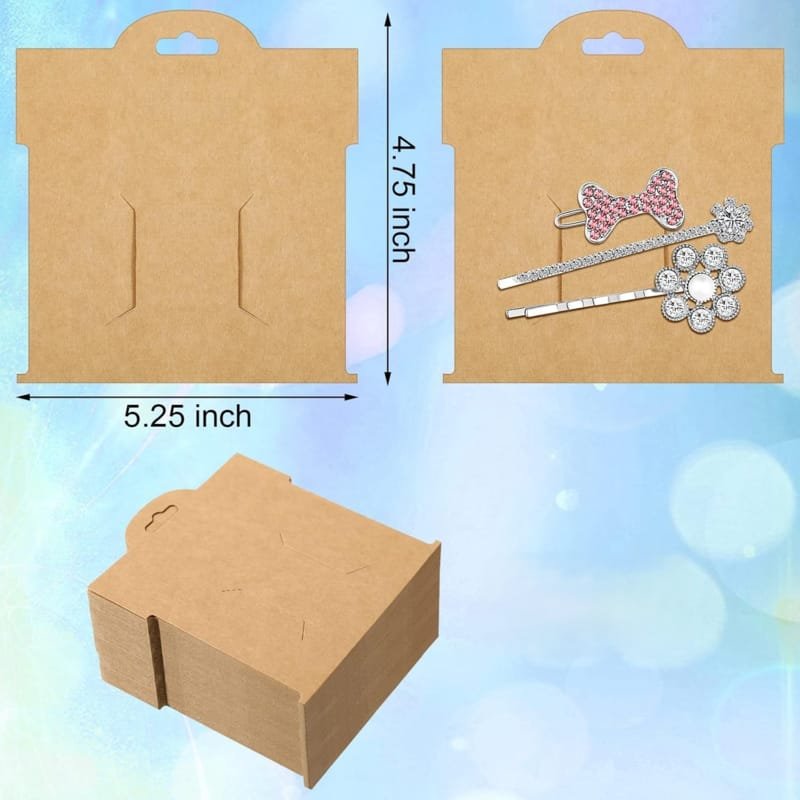 Laser Cut Hair Clip Display Cards Kraft Hair Bow Holder Cards