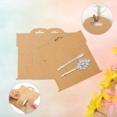 Laser Cut Hair Clip Display Cards Kraft Hair Bow Holder Cards