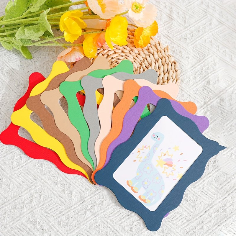 Laser Cut Colorful Paper Photo Frames Wavy Cardboard Painting Photo Frames Craft Kit For Kids