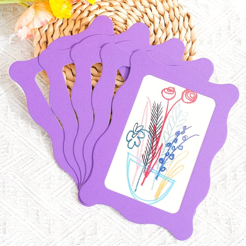 Laser Cut Colorful Paper Photo Frames Wavy Cardboard Painting Photo Frames Craft Kit For Kids