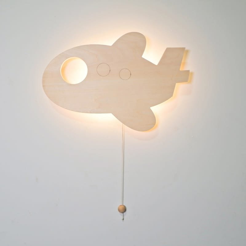 Laser Cut Wood Nursery Wall Decor Light Kids Room Wall Lamp