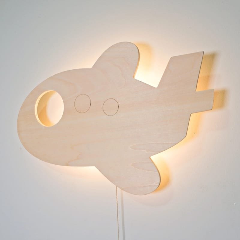 Laser Cut Wood Nursery Wall Decor Light Kids Room Wall Lamp