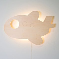 Laser Cut Wood Nursery Wall Decor Light Kids Room Wall Lamp
