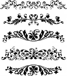 Set di ornamenti vettoriali neri