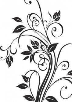 Silhouettes florales Clipart vectoriel