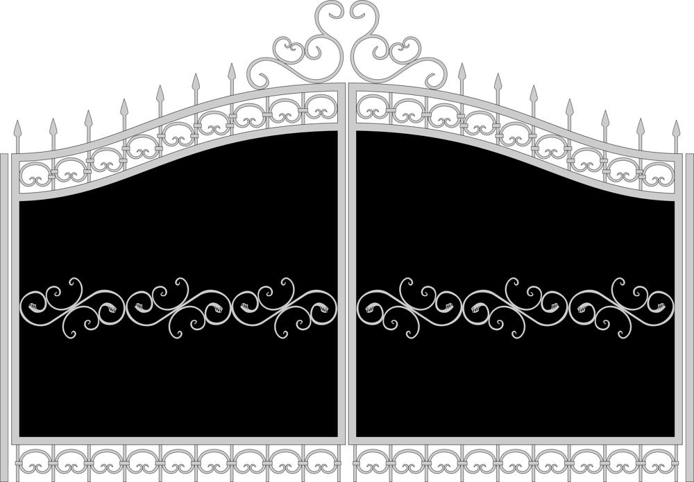 Vector de boceto de puertas forjadas
