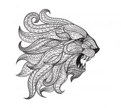 Totem Animal Lion Vector Art Free Vector