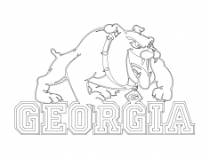 Georgia Bulldogs Logo dxf File