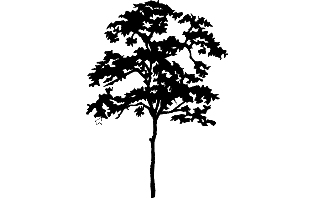 Силуэт дерева в формате dxf