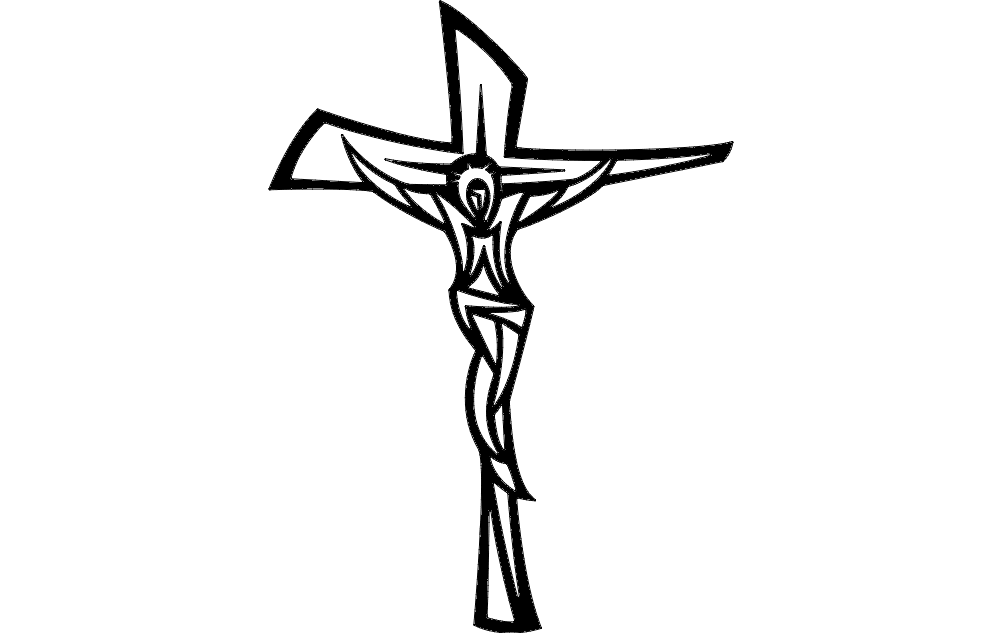 耶稣十字架现代 dxf 文件