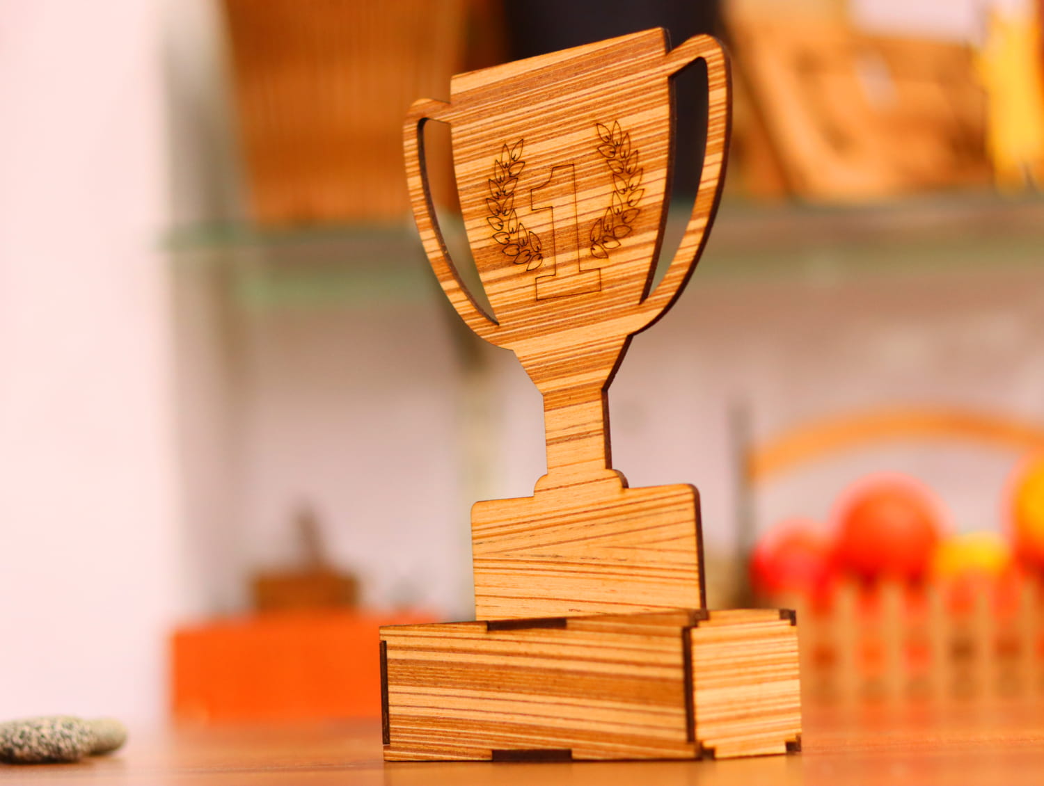 Laser Cut Wooden Trophy 3mm Free Vector