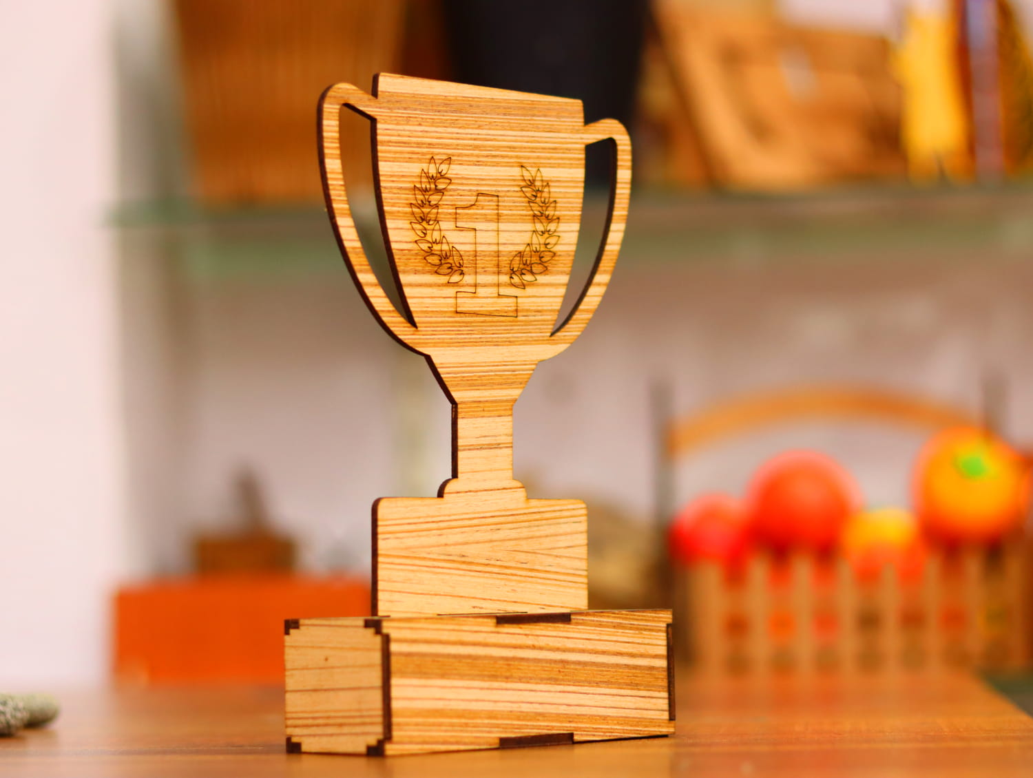 Laser Cut Wooden Trophy 3mm Free Vector