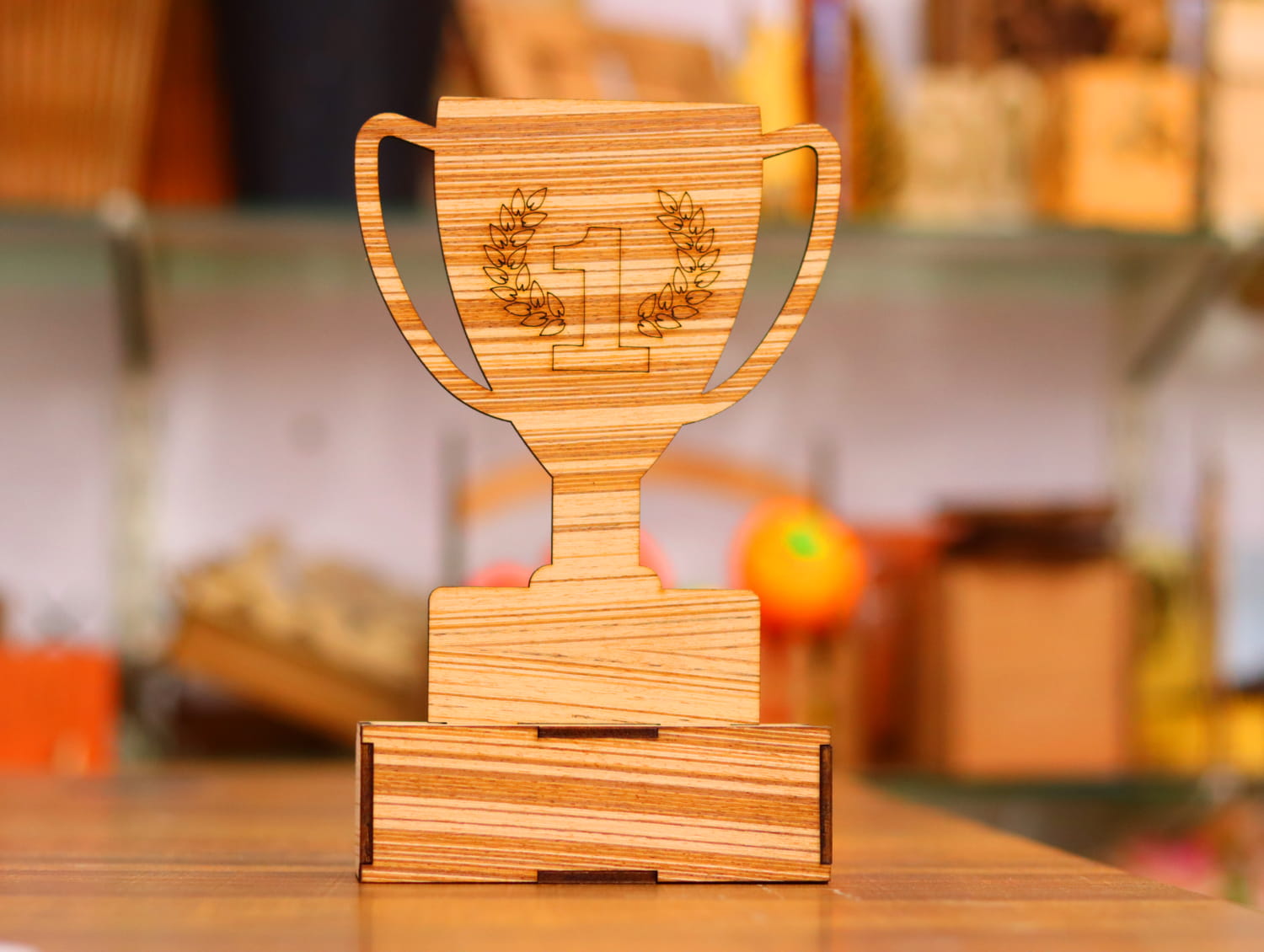 Laser Cut Wooden Trophy 3mm Free Vector