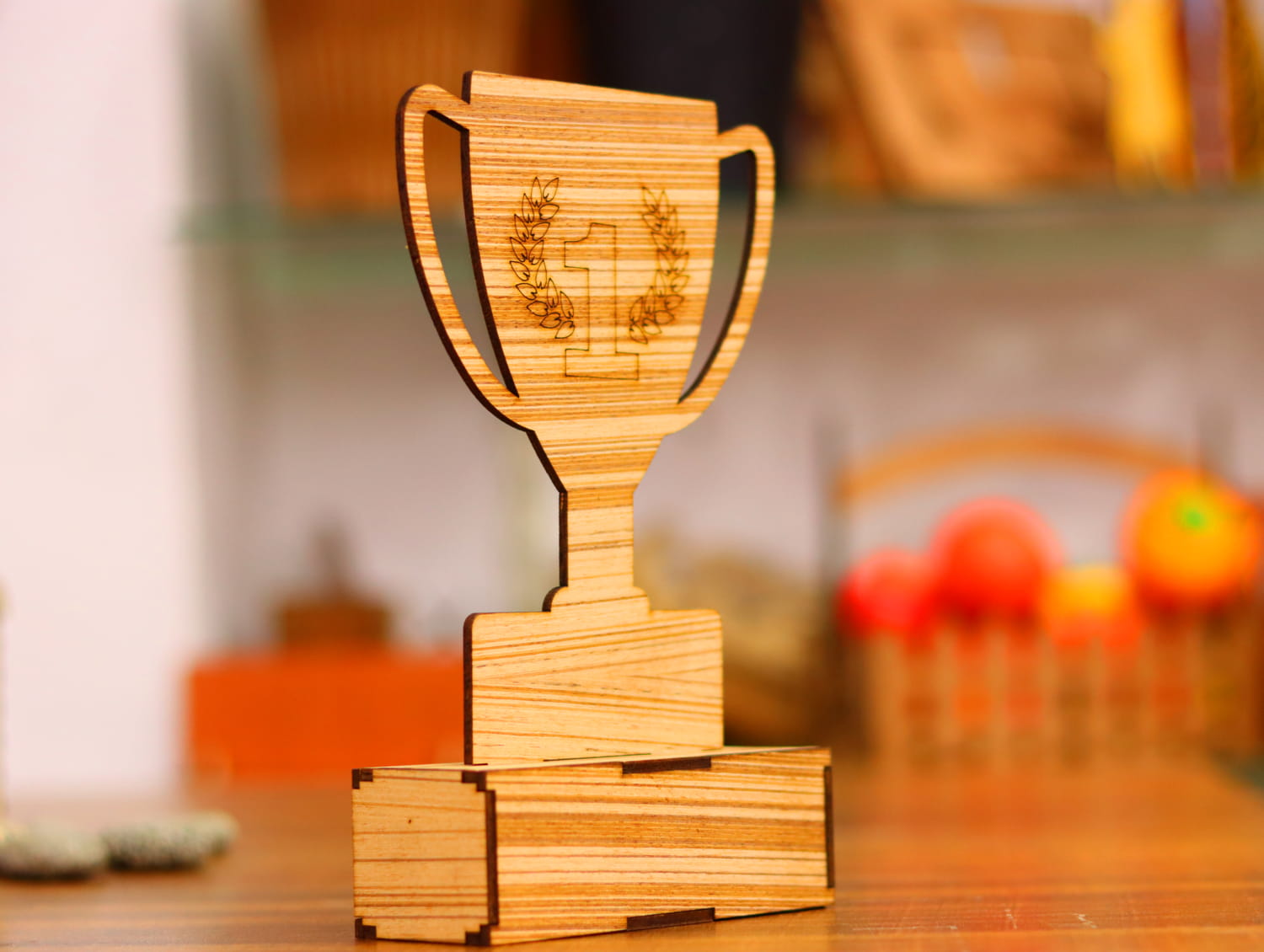 Laser Cut Wooden Trophy 3mm Free Vector