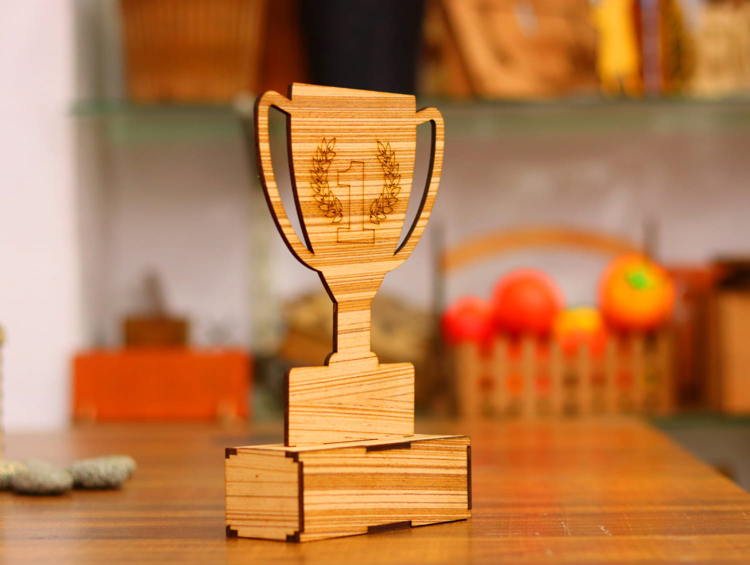 Laser Cut Wooden Trophy 3mm Free Vector