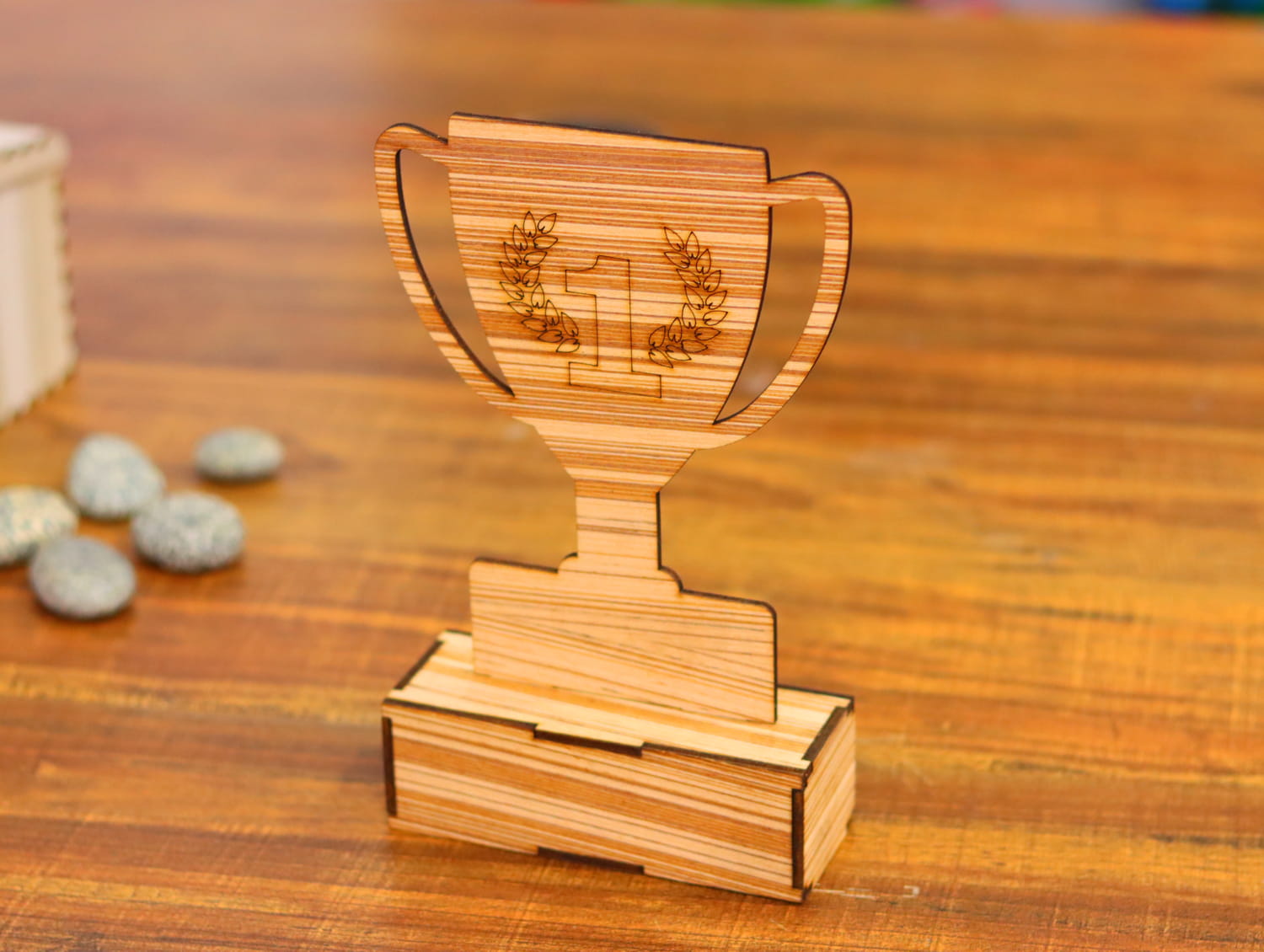 Laser Cut Wooden Trophy 3mm Free Vector