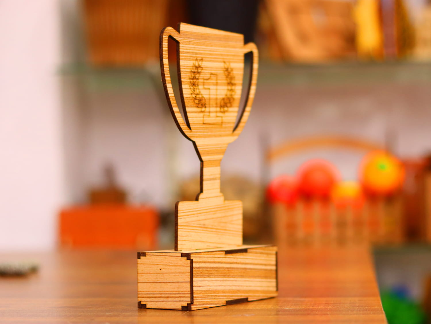 Laser Cut Wooden Trophy 3mm Free Vector