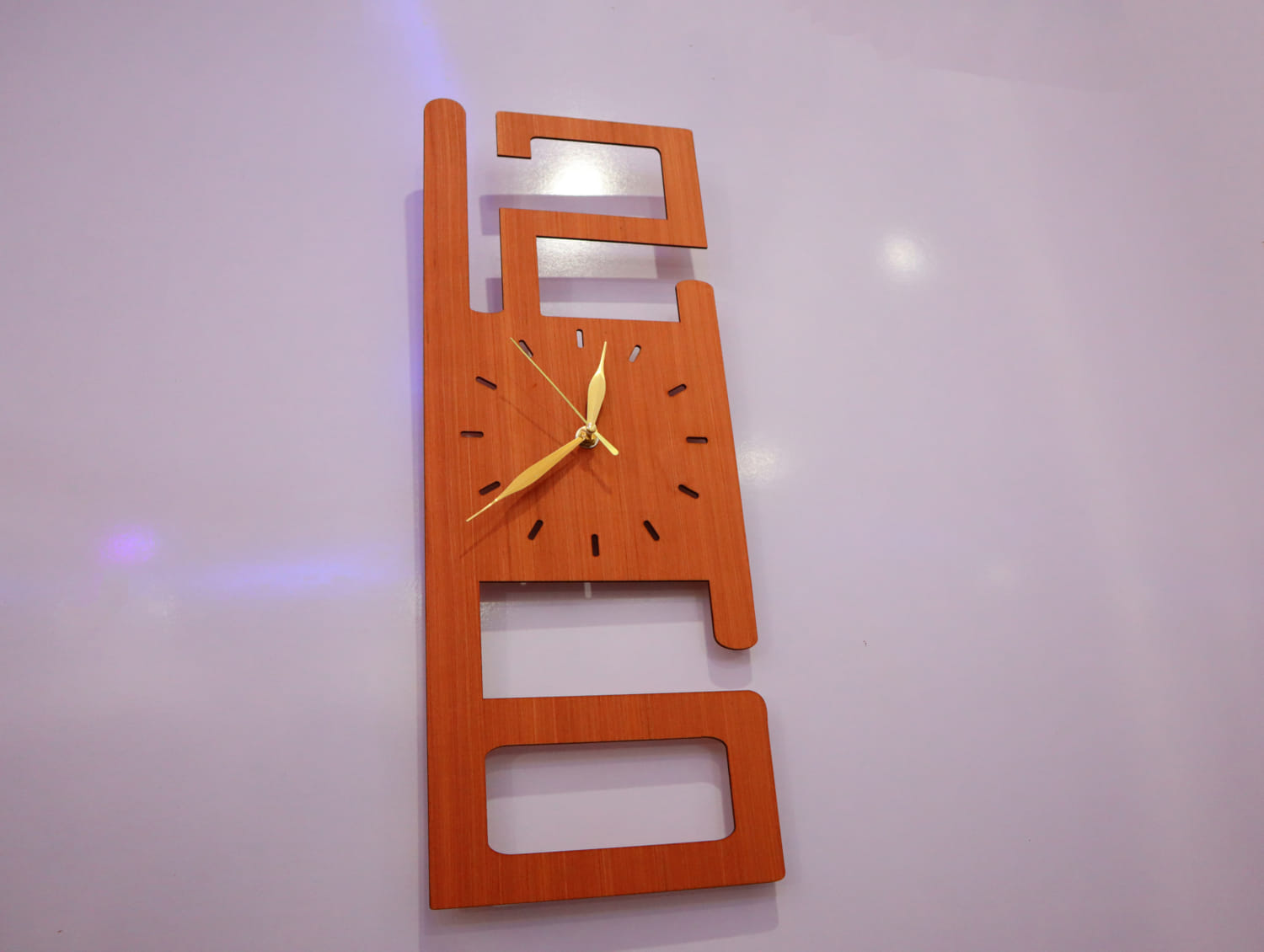 Laser Cut Modern Wood Wall Clock Free Vector