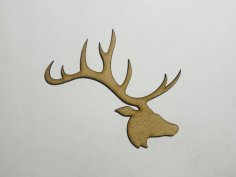 Laser Cut Wood Elk Head Cutout Shape Free Vector