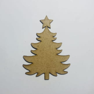 Laser Cut Unfinished Wood Christmas Tree Cutout Craft Free Vector