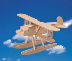 Laser Cut Pontoon Plane 3D Puzzle DXF File
