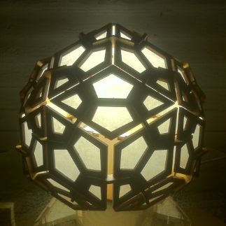Laser Cut Rhombic Triacontahedron Lamp DXF File
