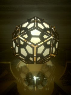 Laser Cut Rhombic Triacontahedron Lamp DXF File